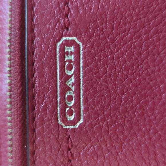 Coach Red Leather Wallet/Wristlet - Picture 2 of 11